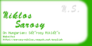 miklos sarosy business card